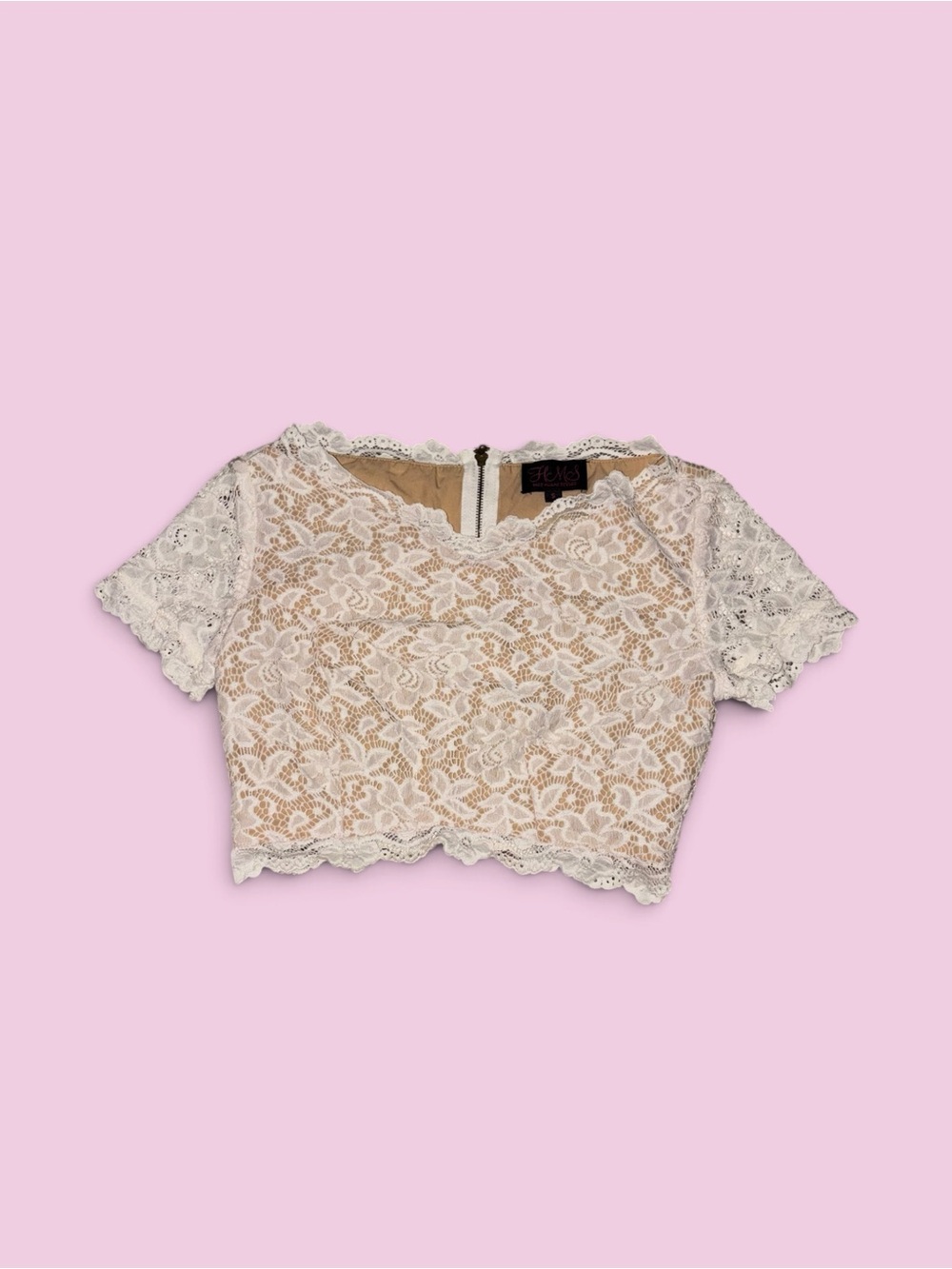 Hot Miami Styles White Lace Crop Top
